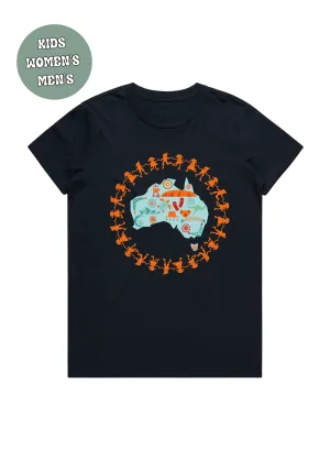 AUSTRALIA MAP ORANGE TSHIRT HARMONY DAY