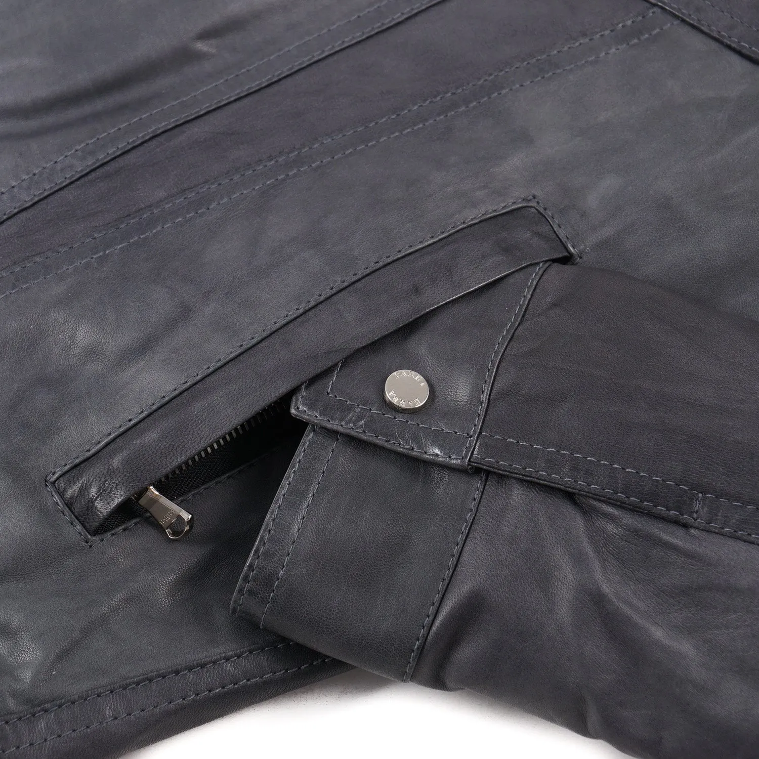 Barba Leather Jacket with Down-Filled Lining