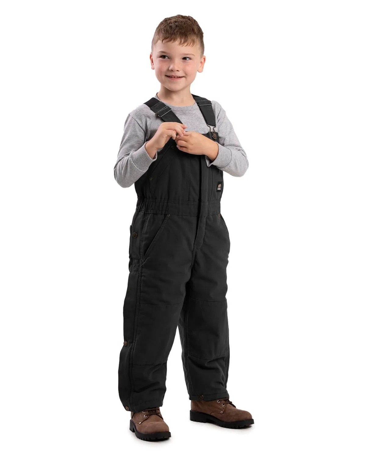 Berne Youth Boys Softstone Insulated Black 100% Cotton Bib Overall