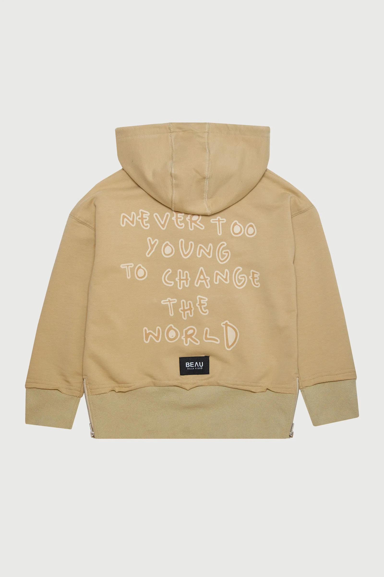 CHANGE THE WORLD HOODIE - TAN