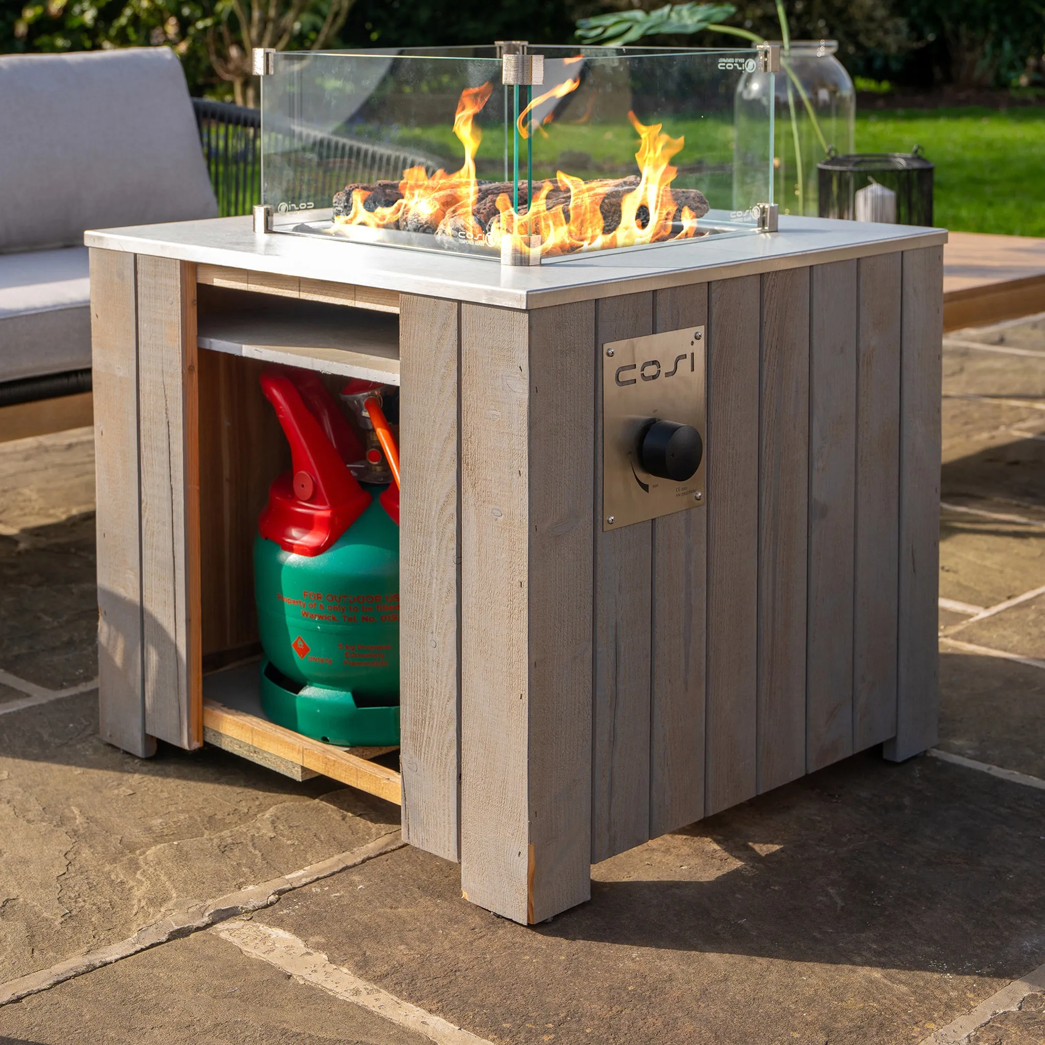 Cosicube 70 Grey Wash Fire Pit