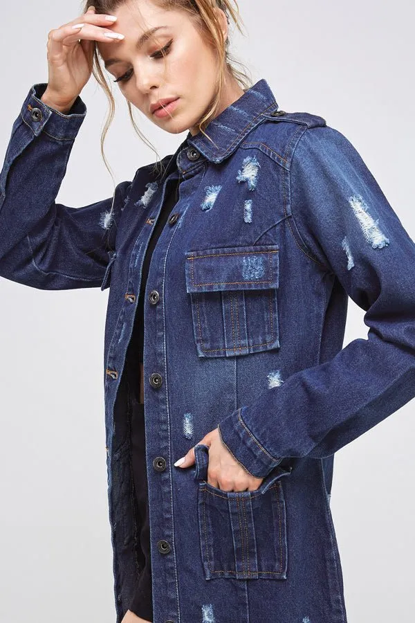 Denim 3/4 Quarter Jackets with Pockets