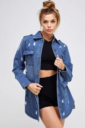 Denim 3/4 Quarter Jackets with Pockets