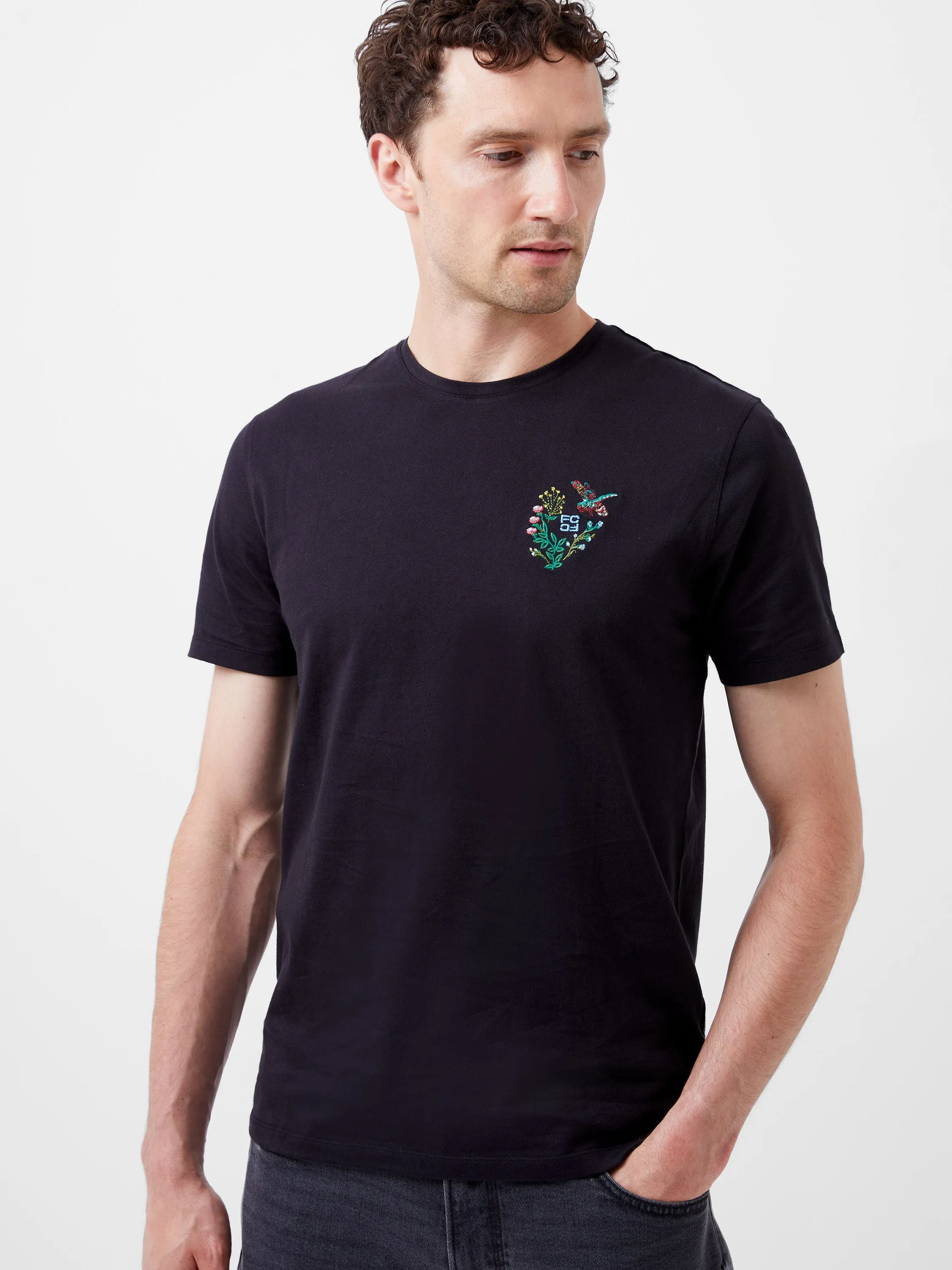 Embroidered Dragonfly Organic Graphic T-Shirt