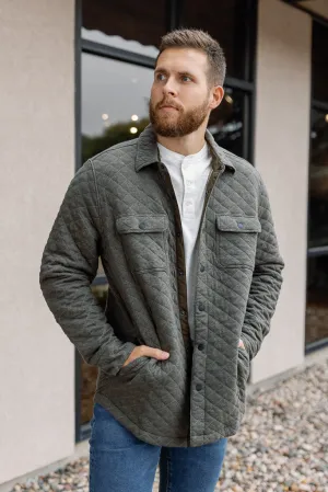 Faherty Epic Quilted Fleece CPO Jacket, Olive