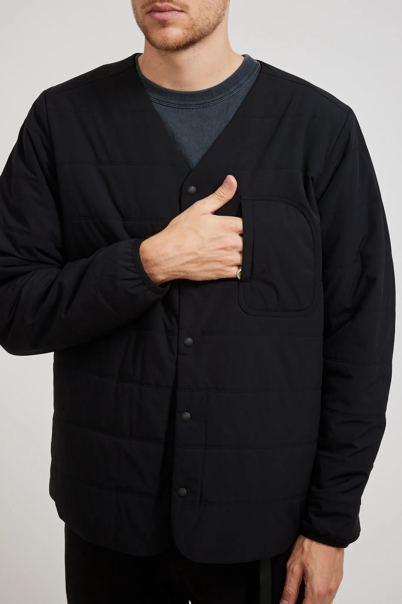 Flexible Insulated Cardigan Black