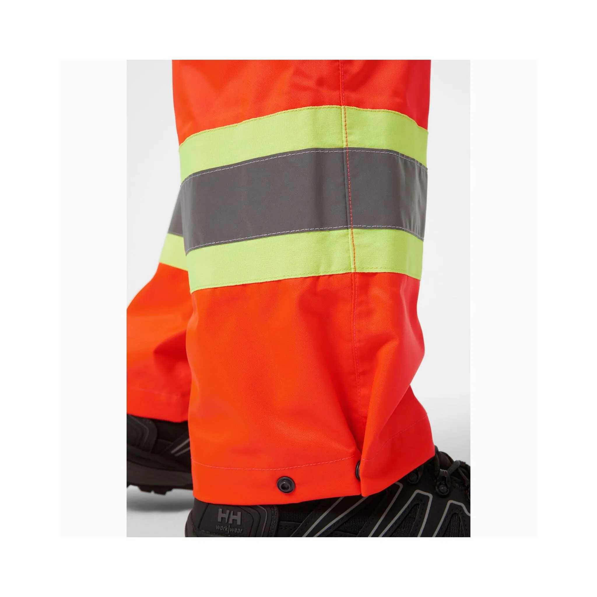 Helly Hansen Men's Hi Vis Shell Bib Work Pants 71443 Alta - CSA Helly Tech, Waterproof, Breathable, Reflective, Adjustable, Construction, Utilities | Sizes S-4XL