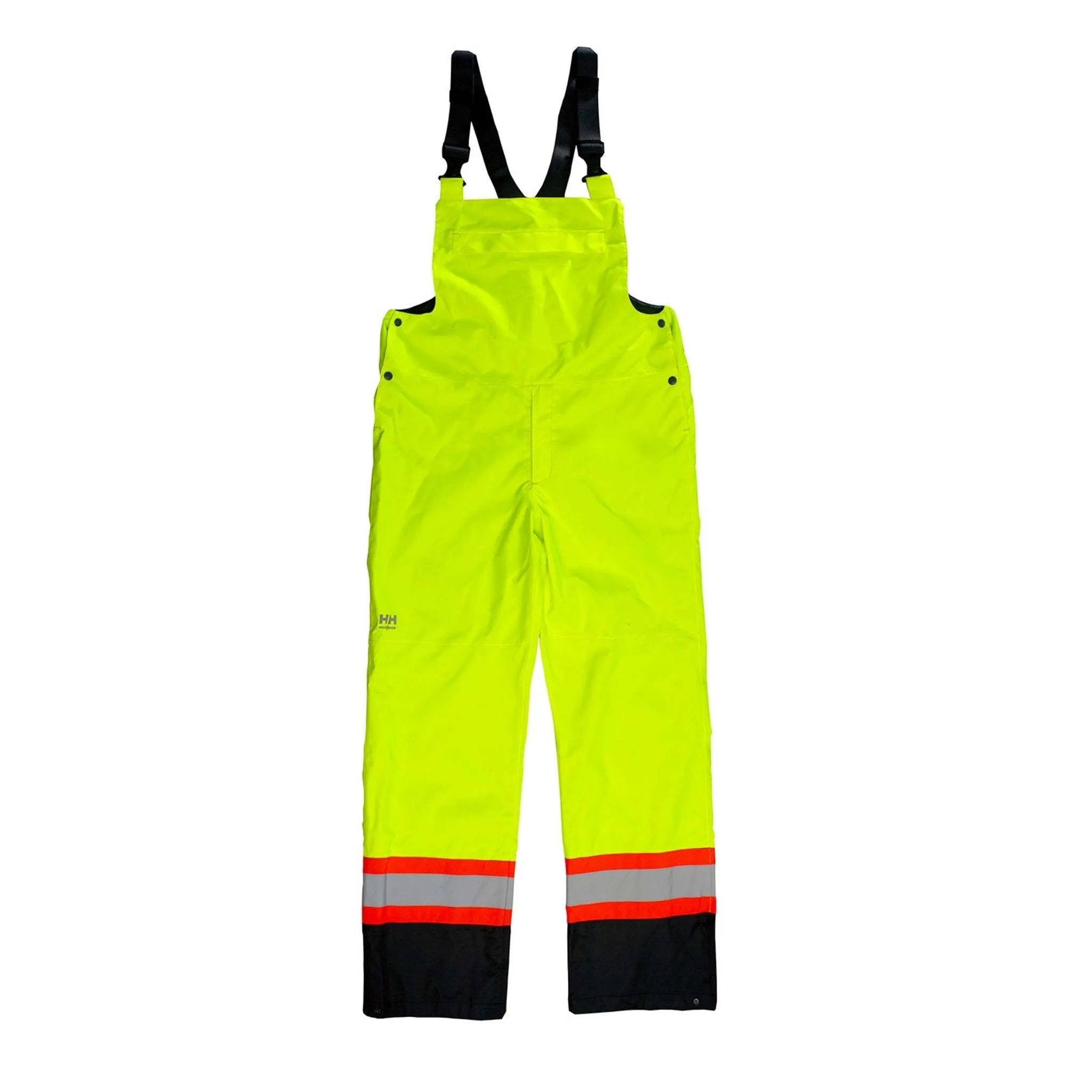 Helly Hansen Men's Hi Vis Shell Bib Work Pants 71443 Alta - CSA Helly Tech, Waterproof, Breathable, Reflective, Adjustable, Construction, Utilities | Sizes S-4XL