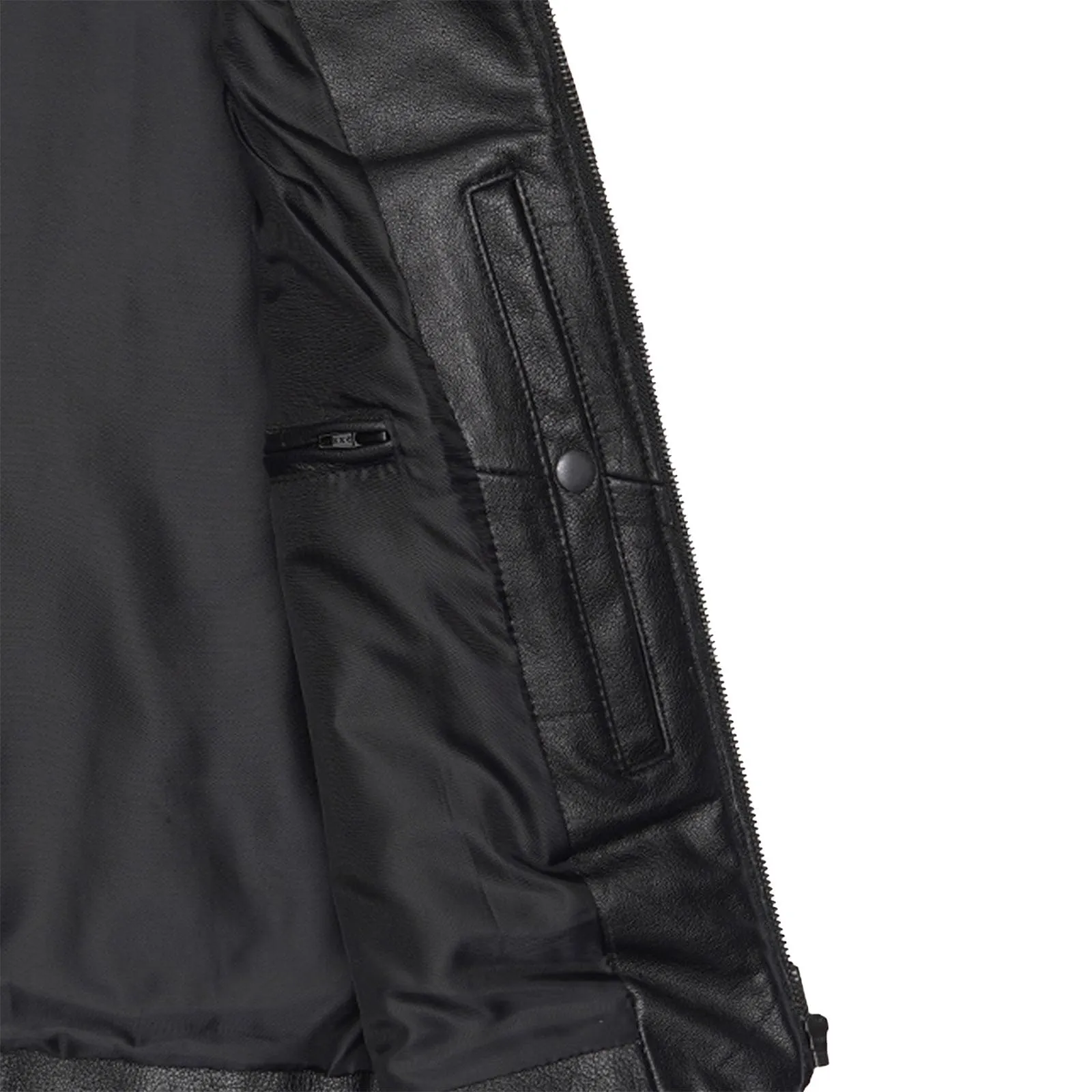 Leatherick Classic Biker Vest With Side Zipper