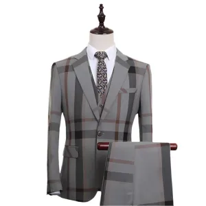 Men Suit - Georginio Plaid 3-Piece Suit