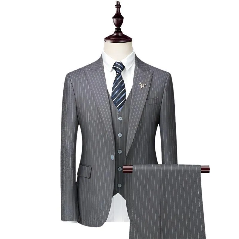 Men Suit - Kiton Striped 3-Piece Suit