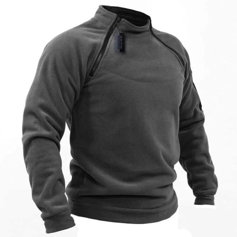 Men Warm Zippers Fleece Pullover Windproof Coat