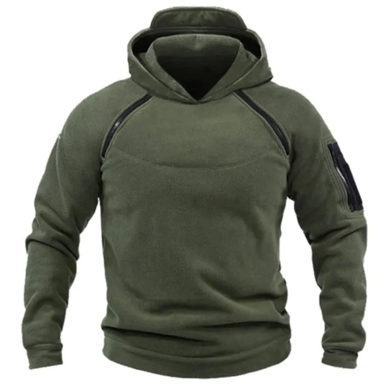 Men Warm Zippers Fleece Pullover Windproof Coat