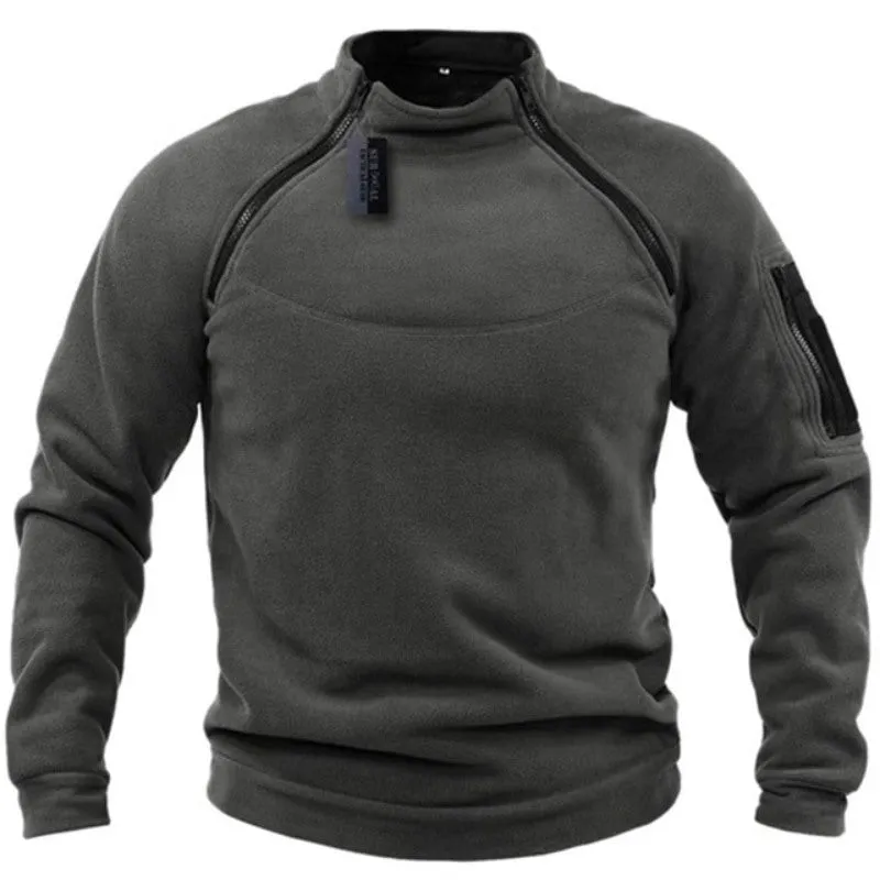 Men Warm Zippers Fleece Pullover Windproof Coat