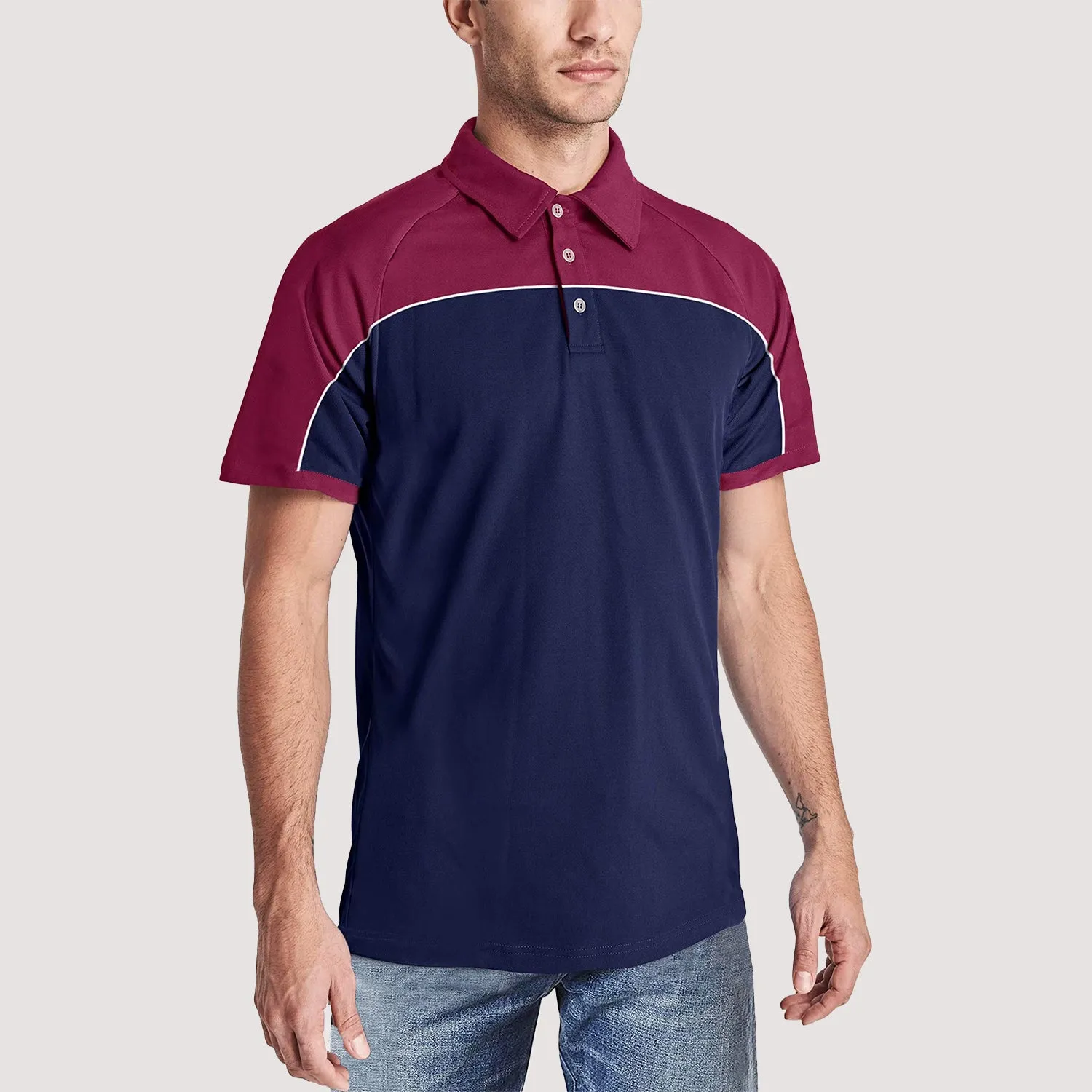 Men's Golf Polo Shirts Quick Dry Contrasting colors