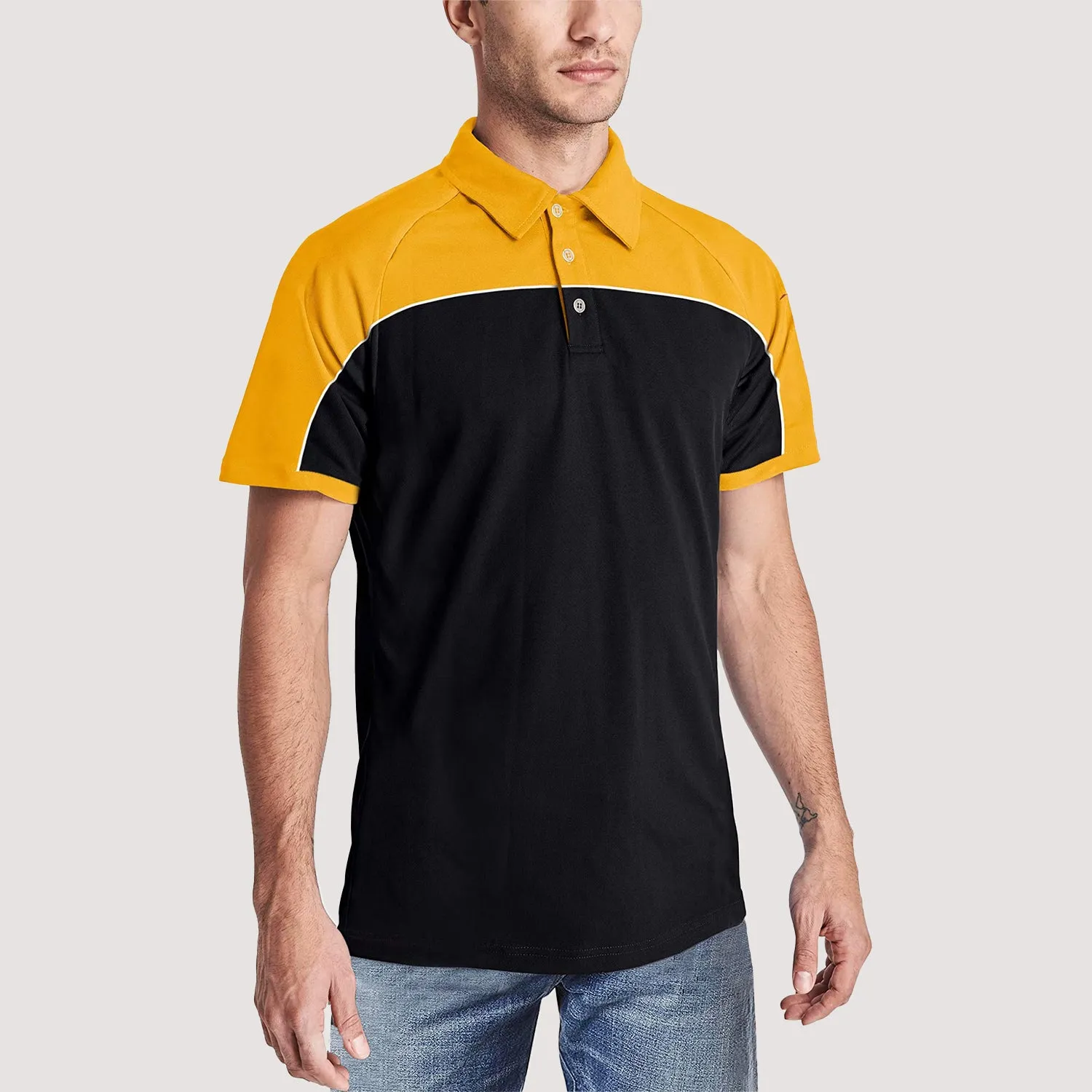 Men's Golf Polo Shirts Quick Dry Contrasting colors