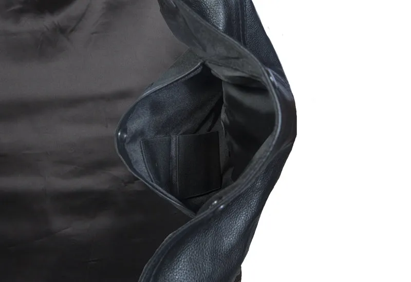 Men's Leather Vest With Braid