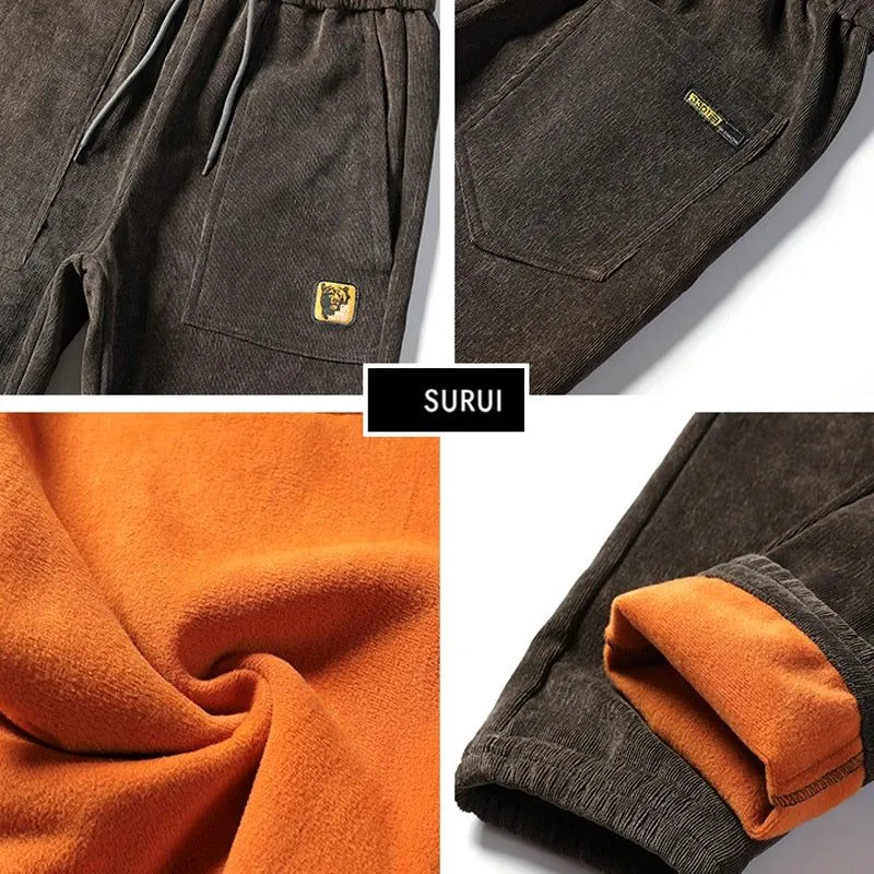 Men's Winter Warm Thick Pants With Fleece Lining