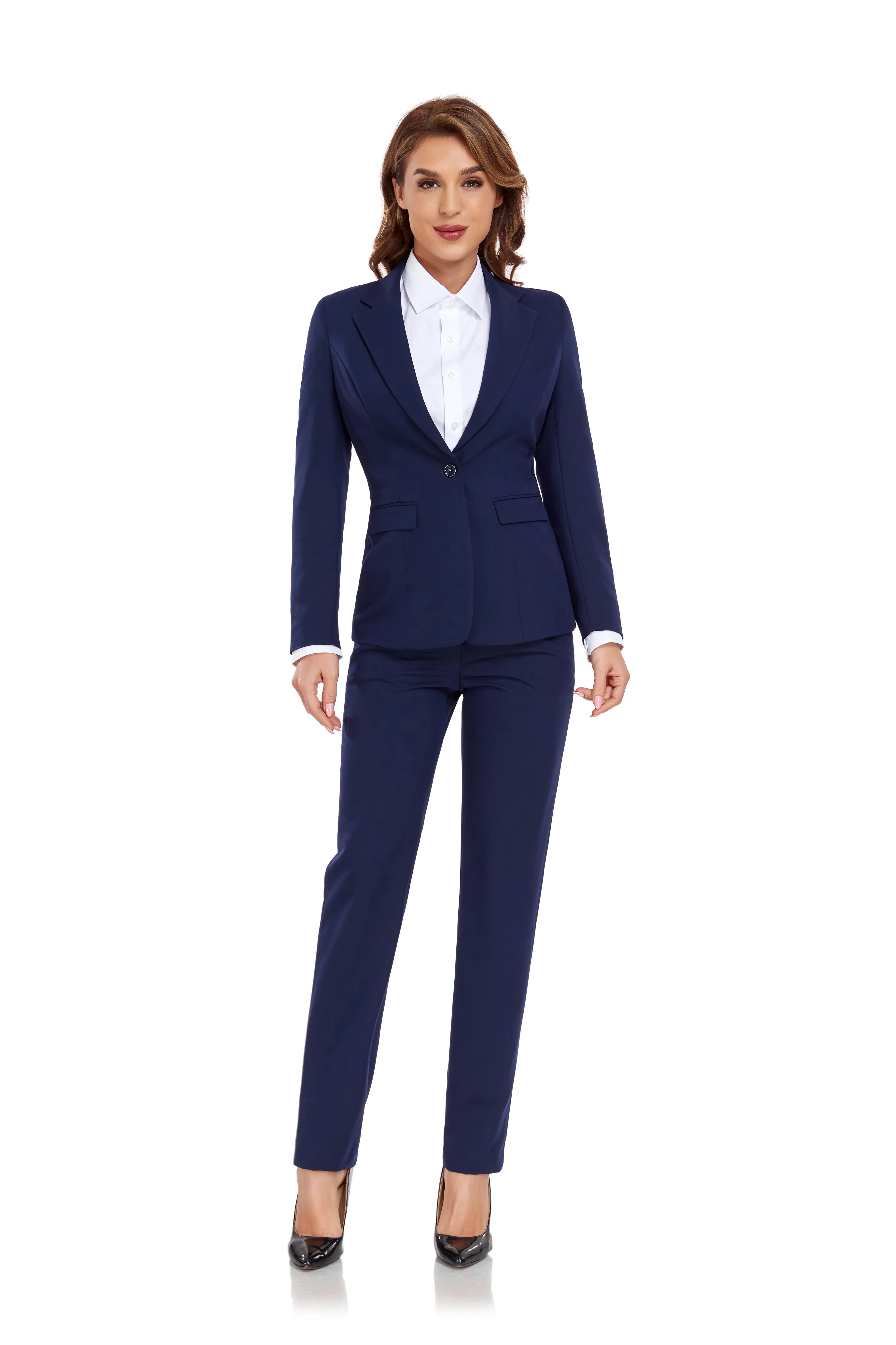 Navy Women's 2 Piece Office Work Suit Set