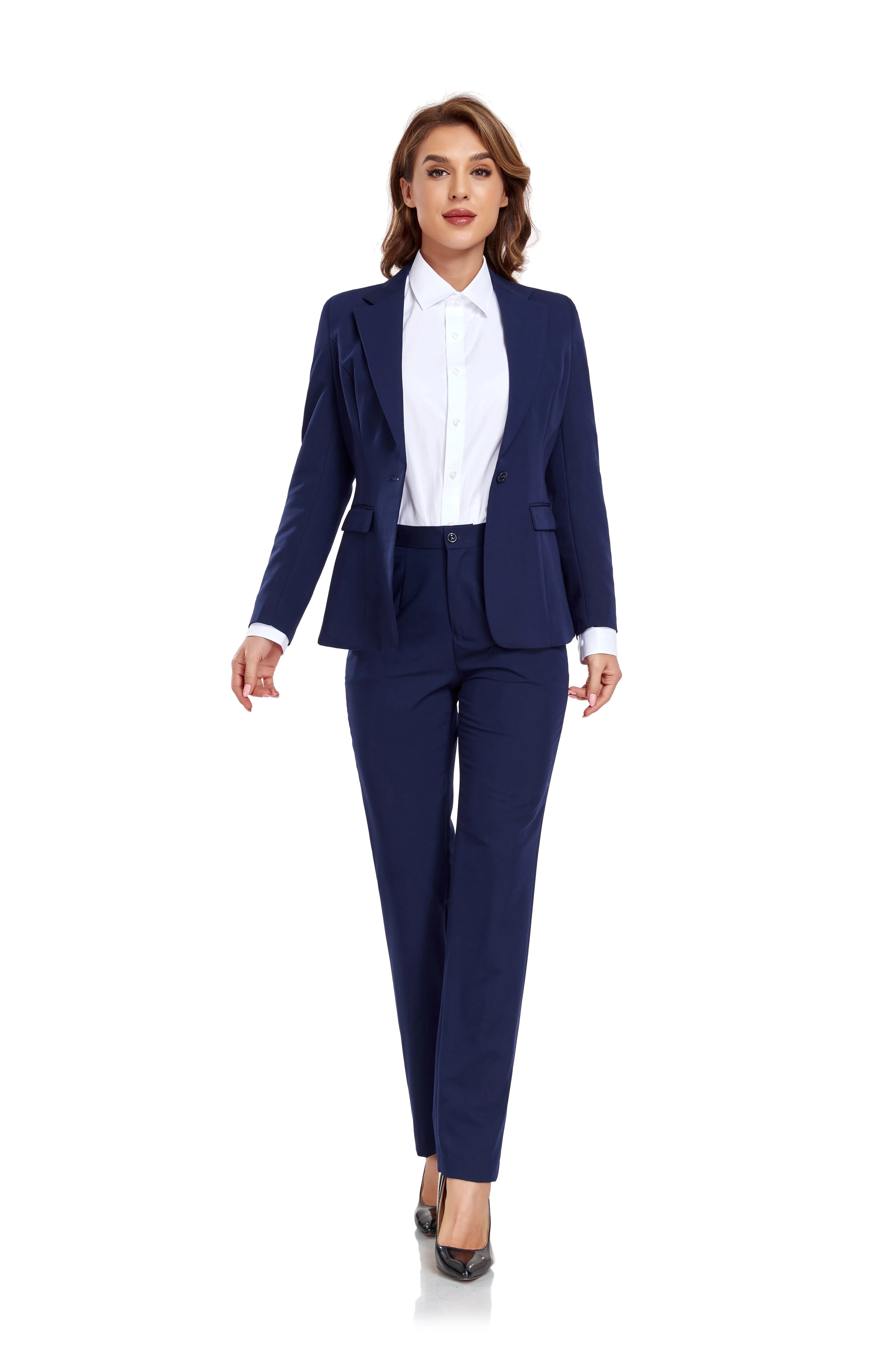 Navy Women's 2 Piece Office Work Suit Set