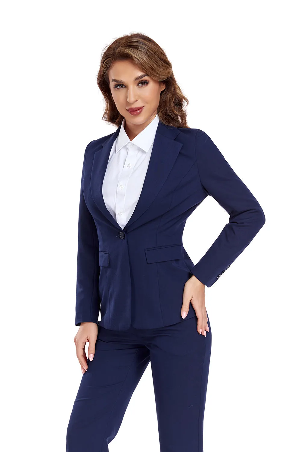 Navy Women's 2 Piece Office Work Suit Set