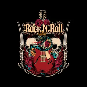 Rock N' Roll Skull & Snake