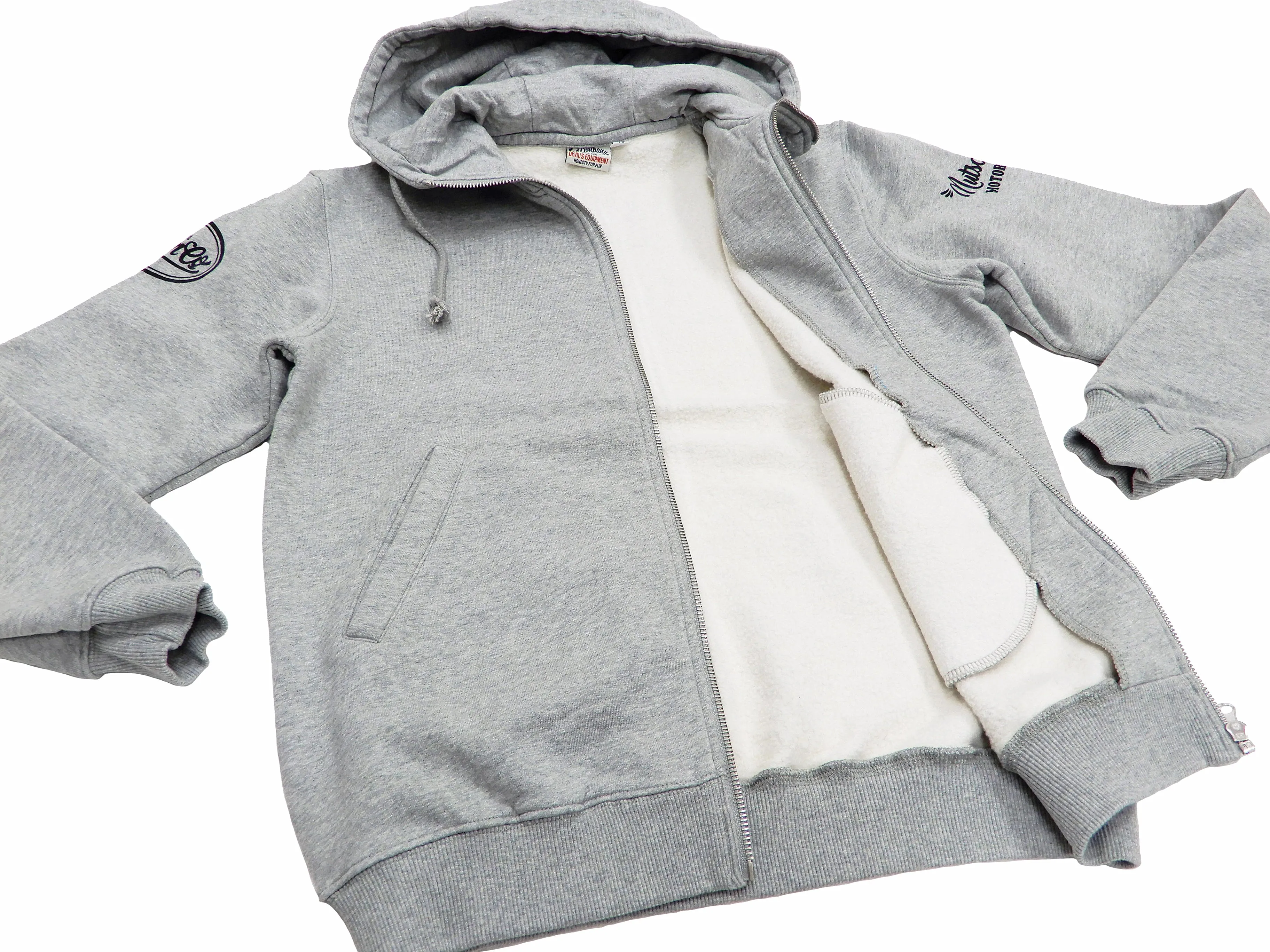 Tedman Full Zip Hoodie Men's Graphic Printed Zip-Up Hooded Sweatshirt TDSP-155 Ash-Gray