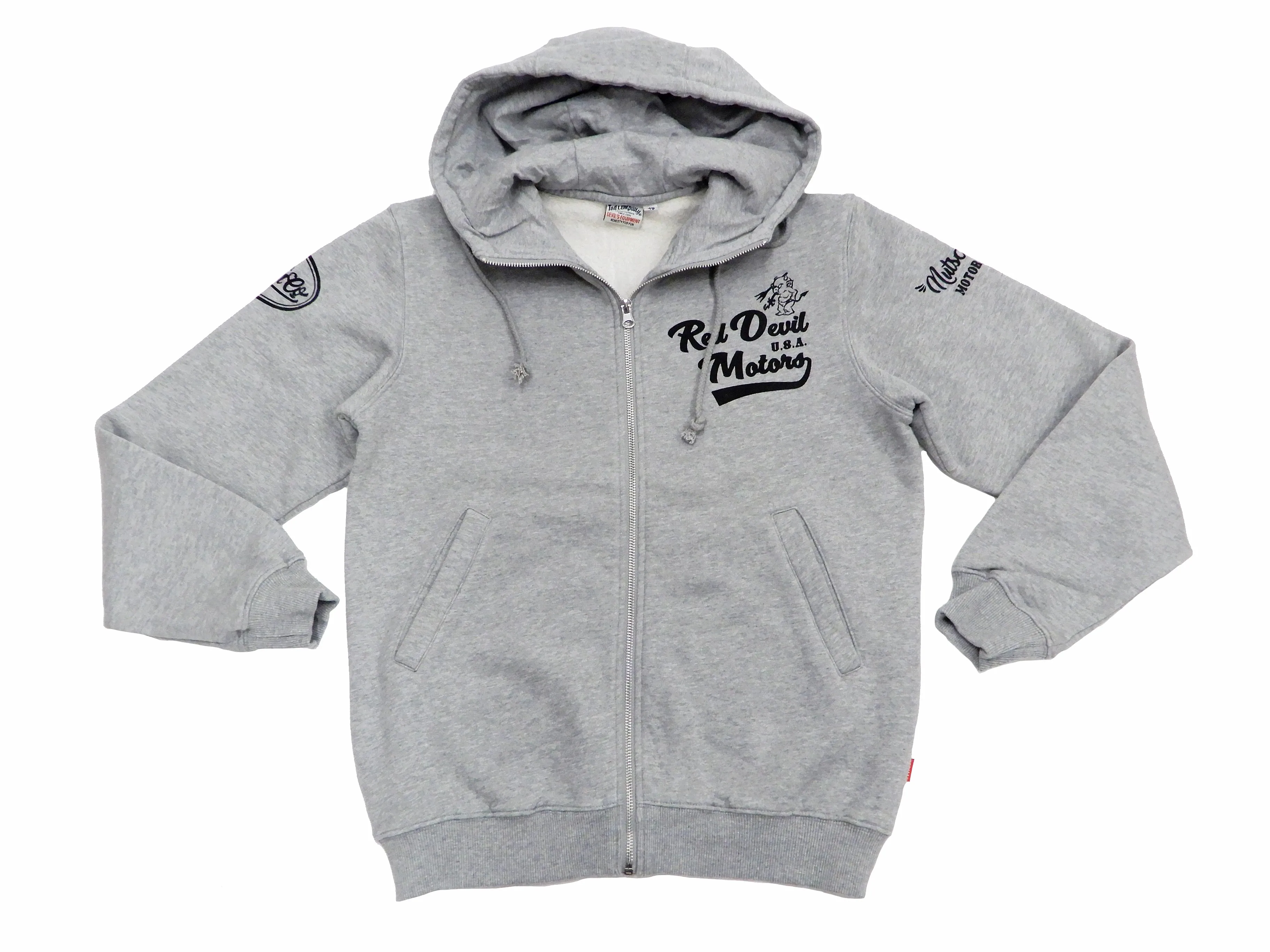 Tedman Full Zip Hoodie Men's Graphic Printed Zip-Up Hooded Sweatshirt TDSP-155 Ash-Gray