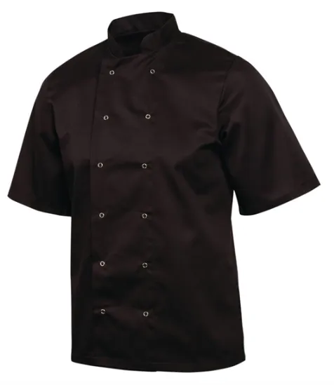 Vegas Chef Jacket Short Sleeve, Black, Medium [A439-M] (Order in item)